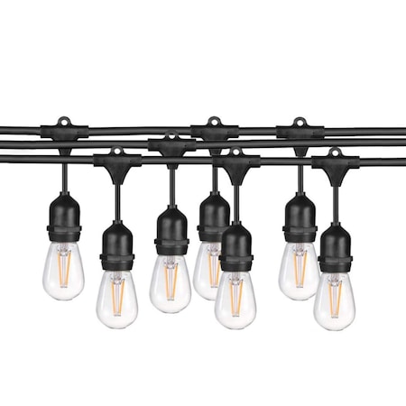 Sunlite 24ft Outdoor String Lights, 1.5W Commercial Waterproof Linkable 7 Sockets LED Bulbs Included 80571-SU